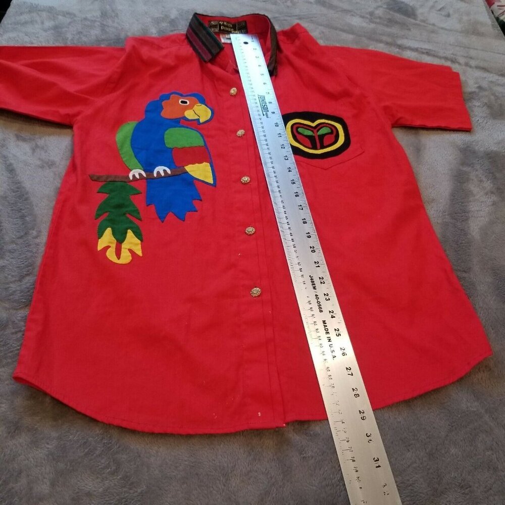 Mega Private Womens Medium Bird Patchwork Button … - image 7